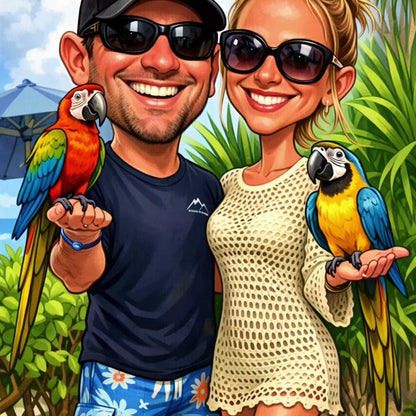 Poster Caricatura di Coppia Personalizzata