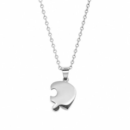 couleur Argento — Collana Cuore Puzzle con Nomi Incisi – Da 2 a 8 Pezzi