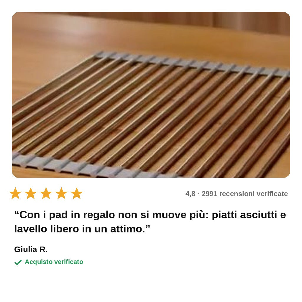 avis — ScolaRoll™ – Scolapiatti Arrotolabile XL in Acciaio Inox 304, 47×22 cm