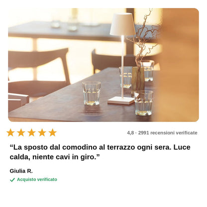 avis — Lampada da tavolo ricaricabile senza fili – luce calda dimmerabile al tocco