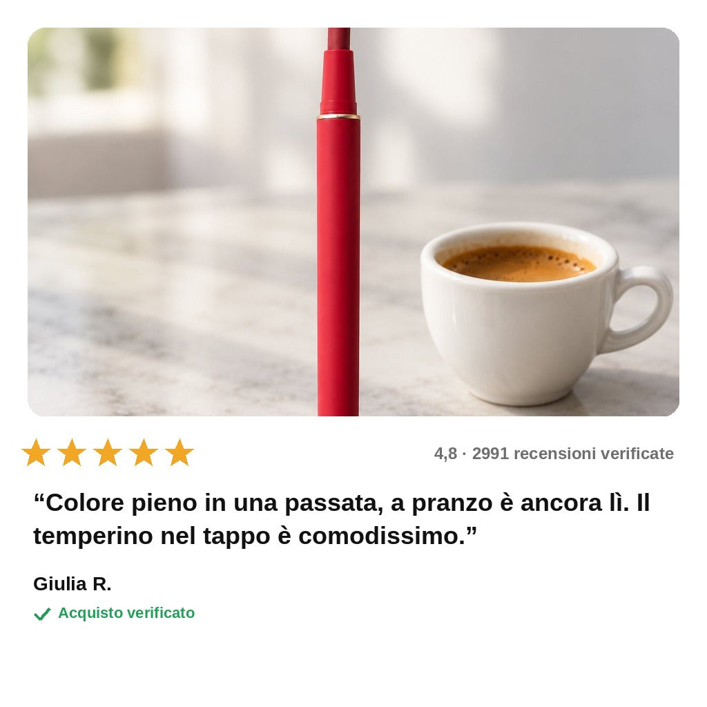 avis — Matita Rossetto Opaca Lunga Tenuta – 1 + 1 in Omaggio