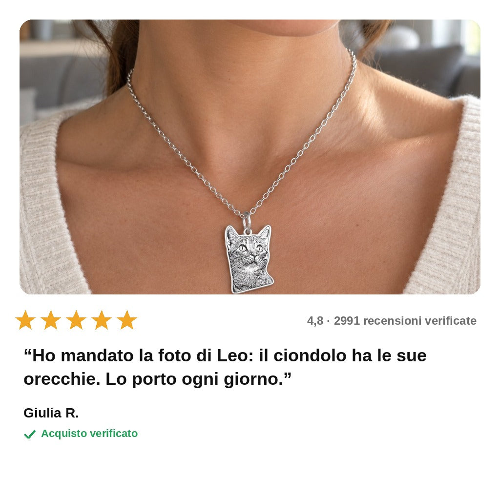 avis — Collana con Ciondolo Foto del Tuo Animale