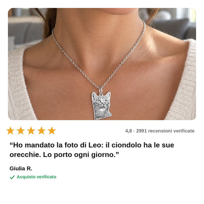 avis — Collana con Ciondolo Foto del Tuo Animale
