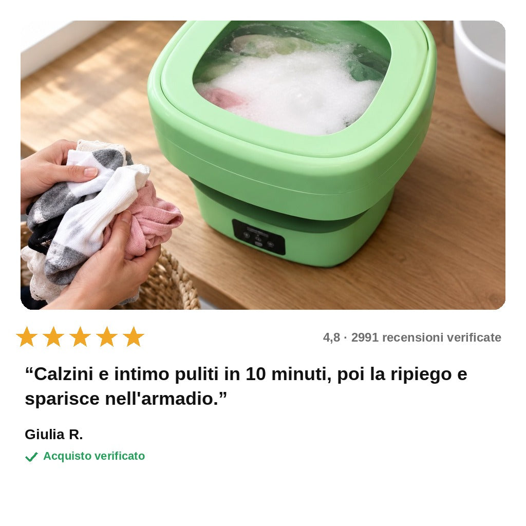 avis — Mini Lavatrice Pieghevole Portatile 8 L con Centrifuga
