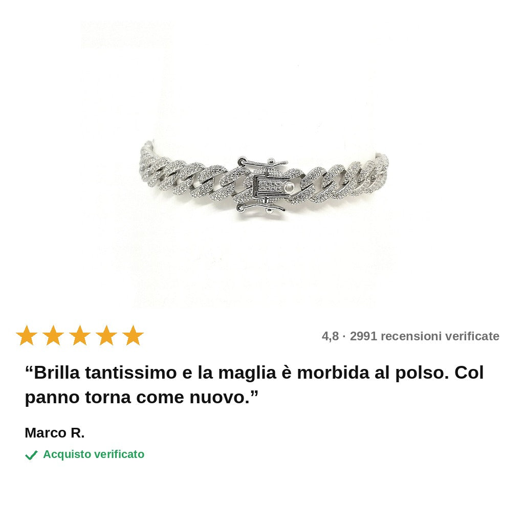 avis — Bracciale Groumette Iced con Zirconi