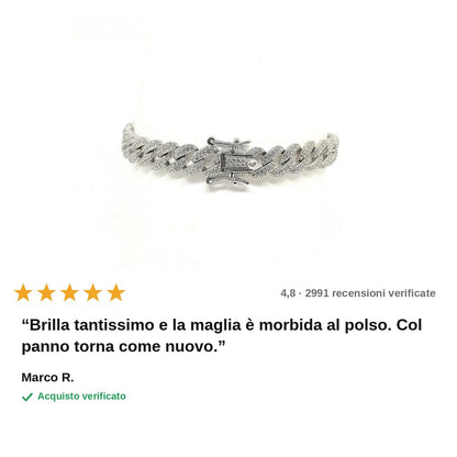 avis — Bracciale Groumette Iced con Zirconi