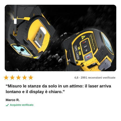 avis — Metro Laser Digitale 3 in 1 – Telemetro 40 m + Metro a Nastro + Display LCD