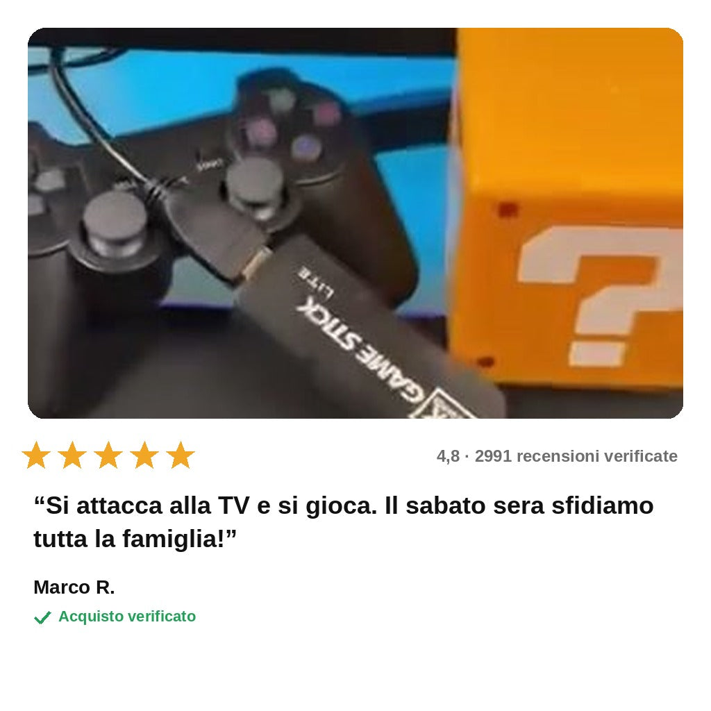 avis — Game Stick HDMI Retrò – Migliaia di Giochi Classici, Collega e Gioca