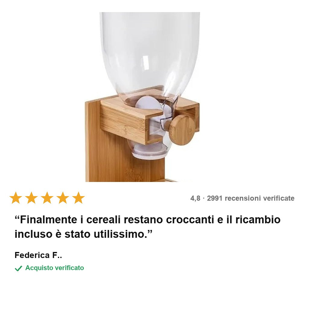 avis — GreenGrain™ – Dispenser di Cereali in Bambù