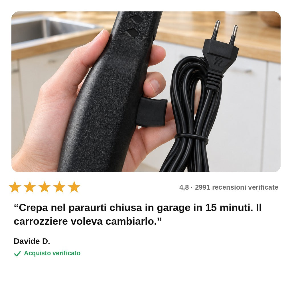 avis — Saldatore per Plastica 50W – Kit Riparazione Completo con 200 Graffette