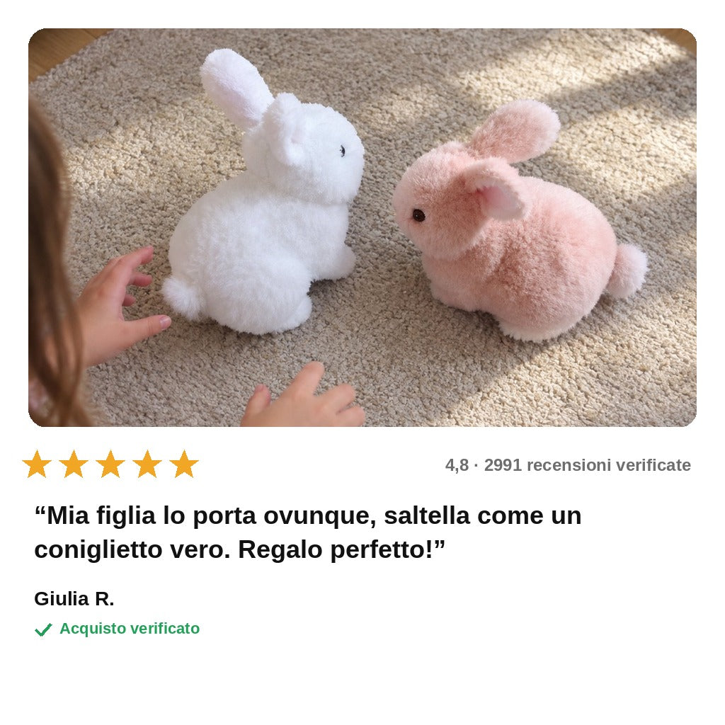avis — Coniglietto Saltellino™ – Peluche Interattivo che Saltella e Muove le Orecchie