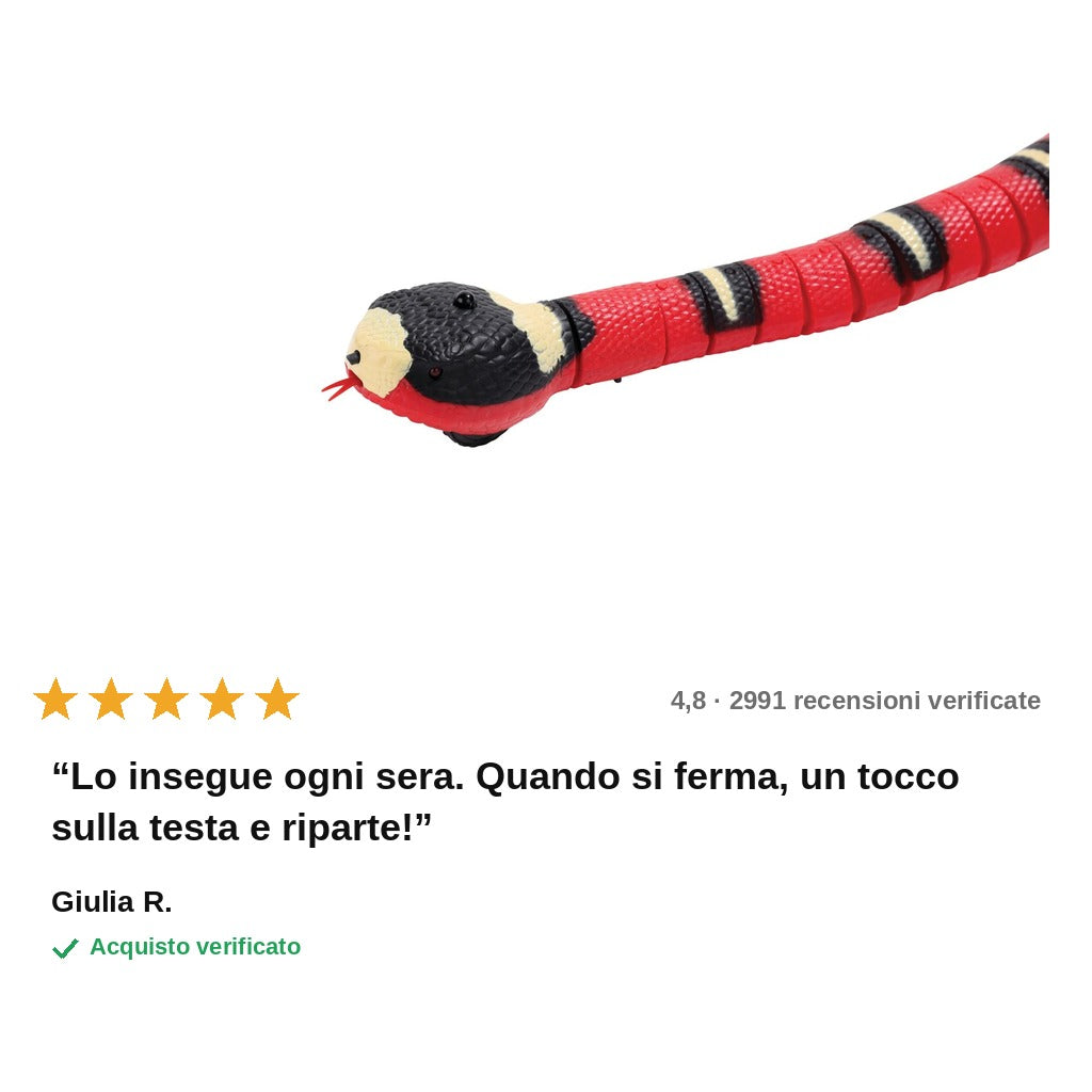 avis — Serpente interattivo per gatti – Si muove da solo e schiva gli ostacoli