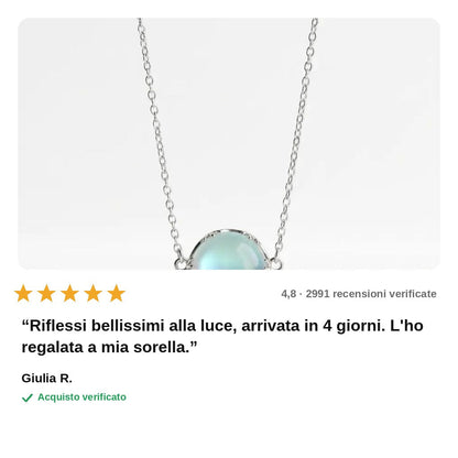 avis — Collana Aurora – Ciondolo Effetto Ghiaccio con Riflessi Aurora Boreale