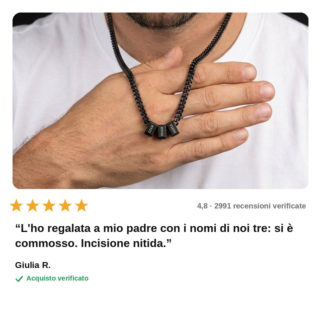 avis — Collana Uomo con Nomi Incisi – I nomi che porti con te