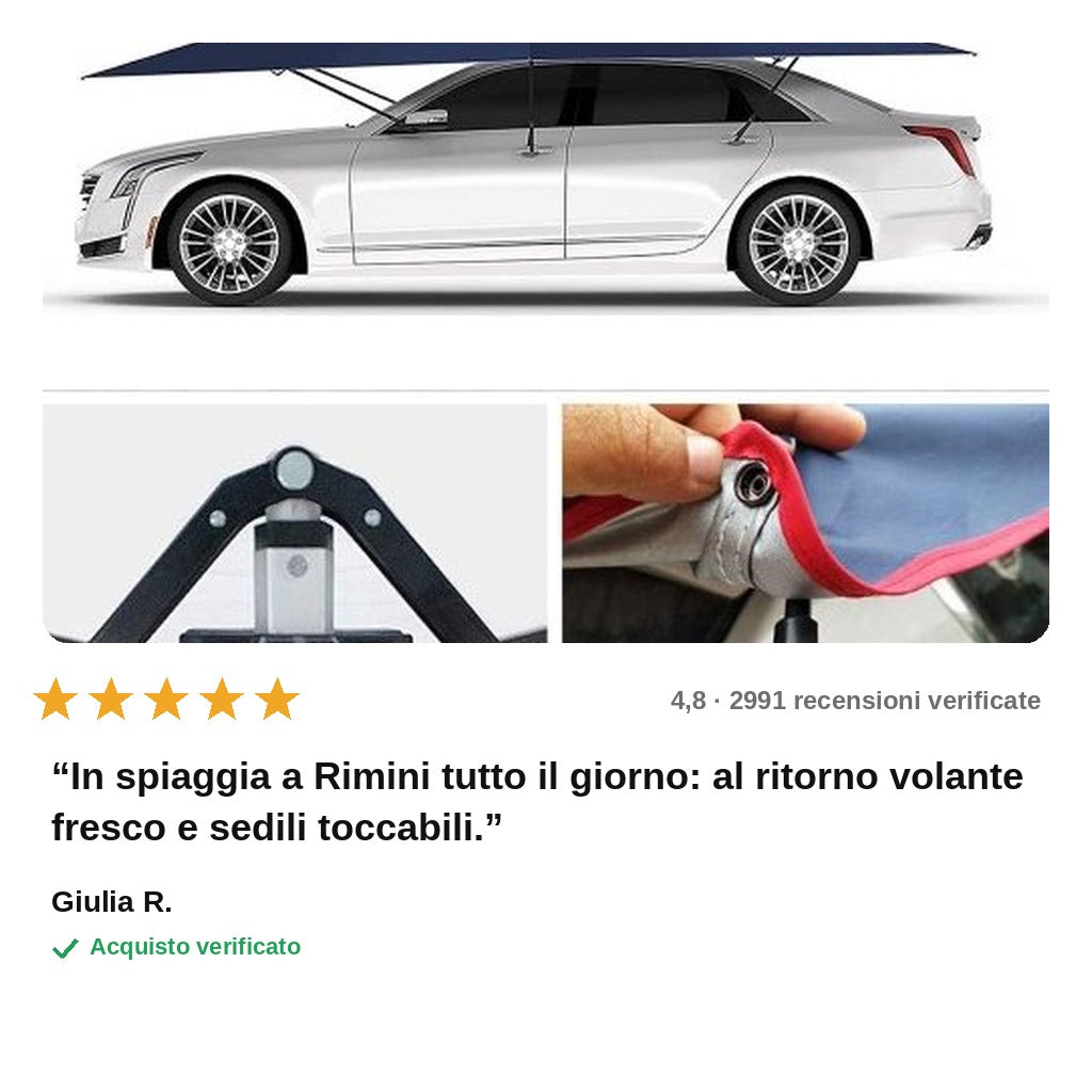 avis — Ombrellone Parasole per Auto 2,4 × 5 m con Telecomando