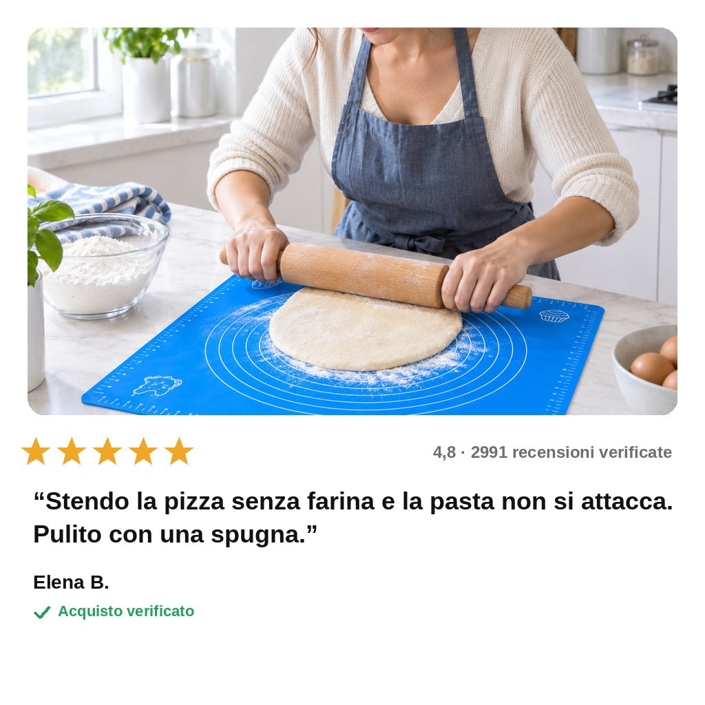 avis — Tappetino XL in Silicone per Impastare 40×50 cm – Antiaderente, Antiscivolo, con Cerchi Graduati