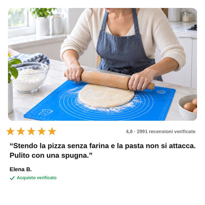 avis — Tappetino XL in Silicone per Impastare 40×50 cm – Antiaderente, Antiscivolo, con Cerchi Graduati