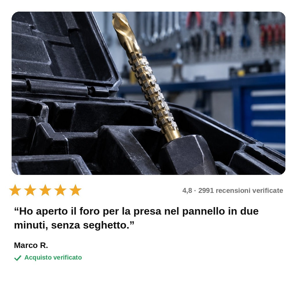 avis — Set di 6 Punte Trapano Seghettate al Titanio – Fora e Taglia