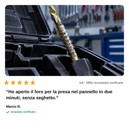 avis — Set di 6 Punte Trapano Seghettate al Titanio – Fora e Taglia
