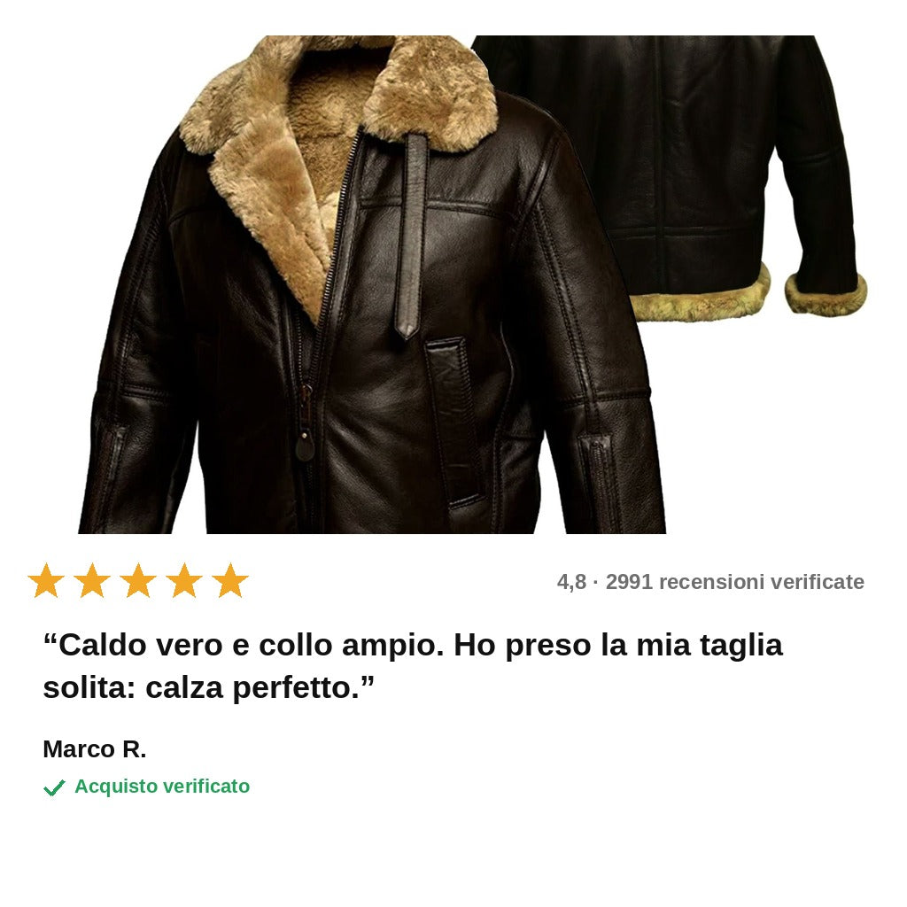 avis — Giubbotto Aviatore B3 con Fodera Effetto Montone
