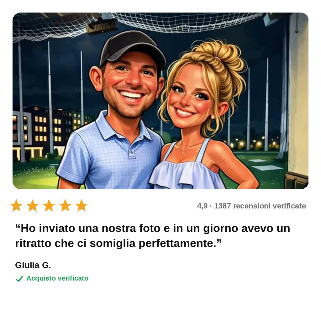 Poster Caricatura di Coppia Personalizzata