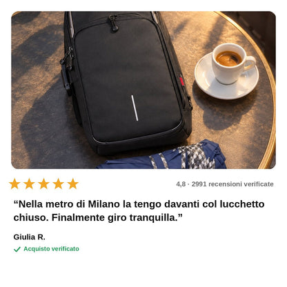 avis — Borsa a Tracolla Antifurto con Lucchetto a Combinazione