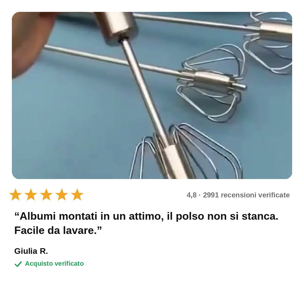 avis — Frusta Semiautomatica in Acciaio Inox – Premi e Monta, Senza Elettricità