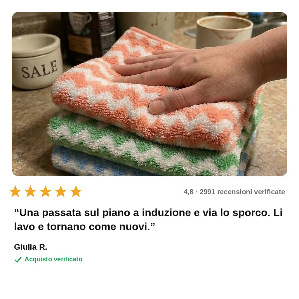 avis — Panni in Microfibra Ciniglia – Set da 10 + Panno Vetri in Omaggio