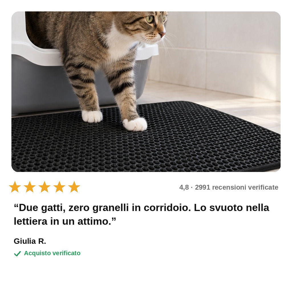 avis — Tappetino Raccogli Lettiera Doppio Strato – Pavimento Pulito Intorno alla Lettiera