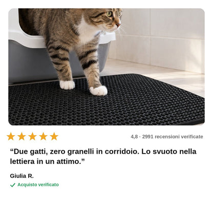 avis — Tappetino Raccogli Lettiera Doppio Strato – Pavimento Pulito Intorno alla Lettiera