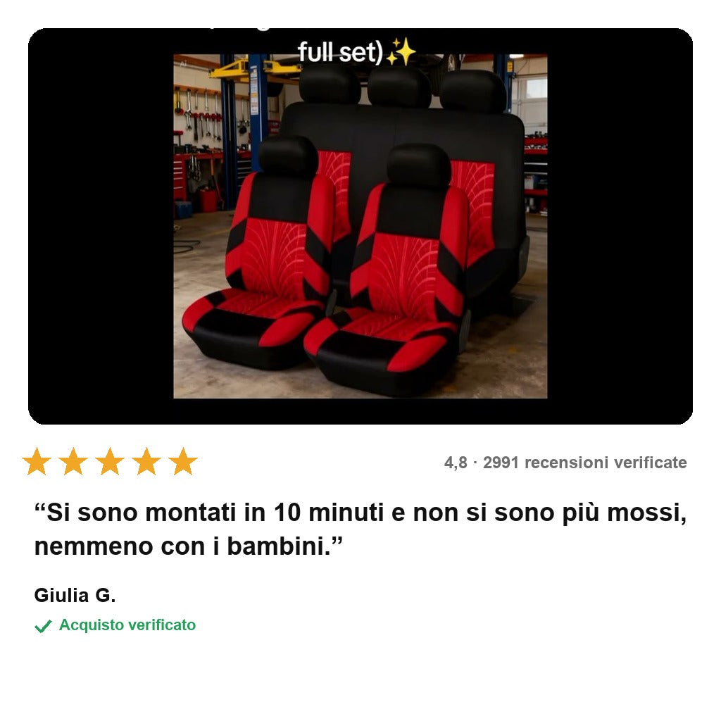 avis — Set Coprisedili Auto SaldoGrip™ – Motivo Battistrada 5 Posti
