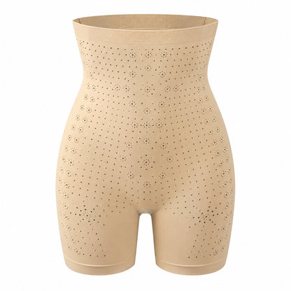 couleur Beige — Pantaloncino Modellante Invisibile a Vita Alta – Anti-Sfregamento Cosce