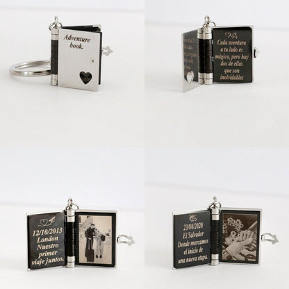 couleur Bianco e nero — Libro dell'Amore™ – Portachiavi Personalizzato con Foto, Nomi, Data e Canzone