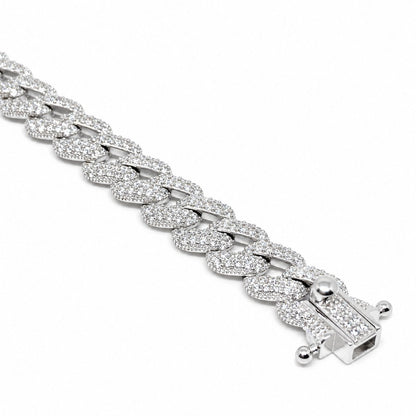 couleur Bianco — Bracciale Groumette Iced con Zirconi