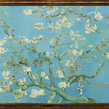 packshot — Quadro Van Gogh «Mandorlo in Fiore» con cornice dorata