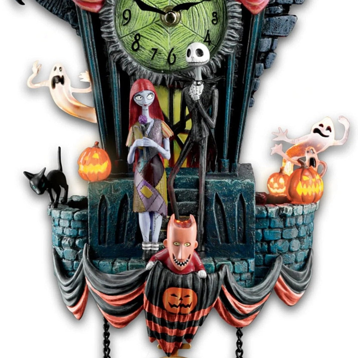 situation — Orologio a Cucù di Halloween – Casa Stregata in Resina Dipinta a Mano