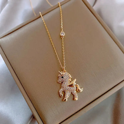 situation — Collana Unicorno con Strass Dorata