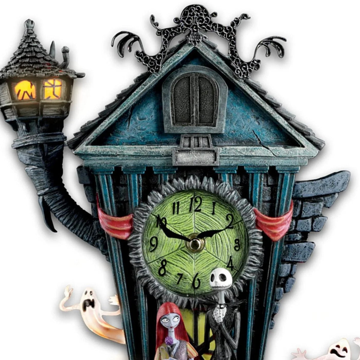 situation — Orologio a Cucù di Halloween – Casa Stregata in Resina Dipinta a Mano