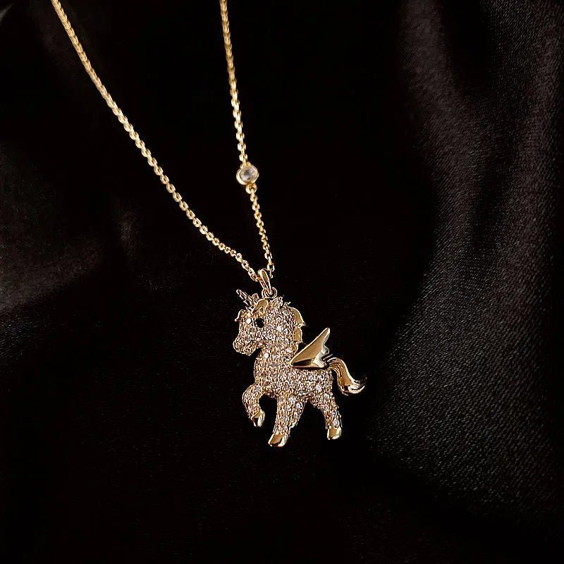 situation — Collana Unicorno con Strass Dorata