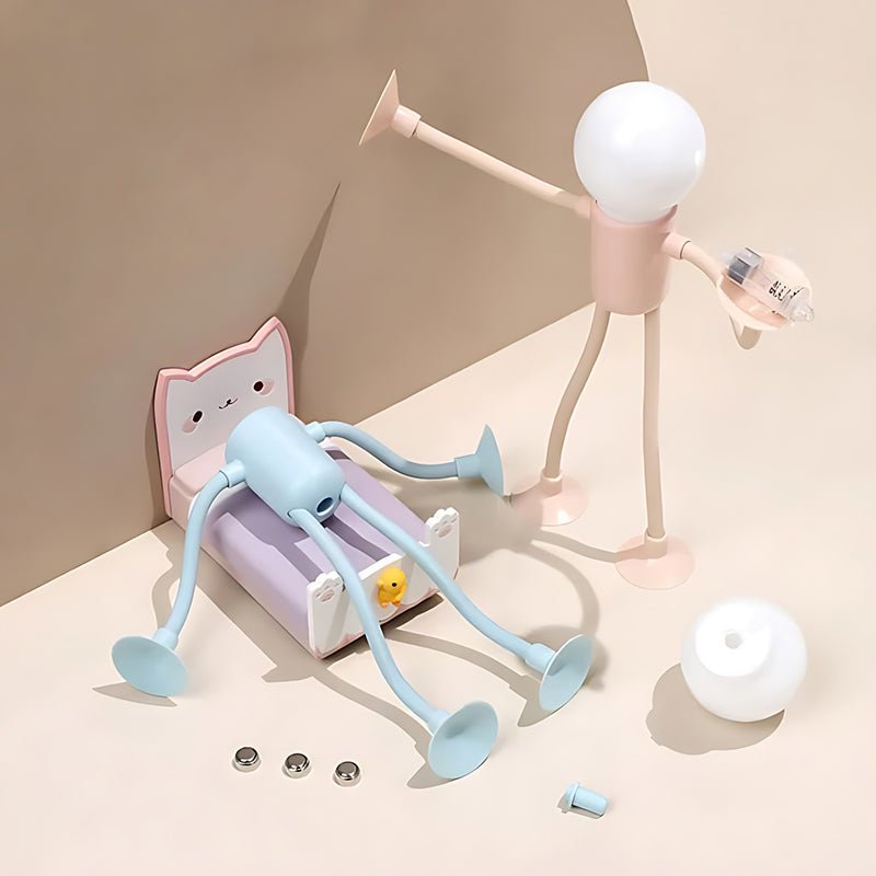 situation — Lampada Notturna Omino Flessibile con Ventose – Si Piega e Si Attacca Ovunque