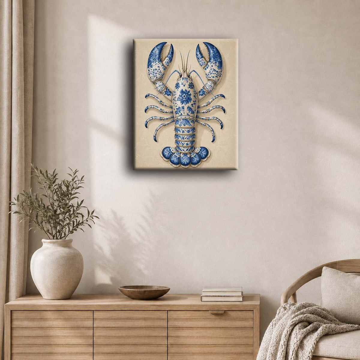packshot — Kit Pittura per Numeri – Aragosta in Stile Delft Blu