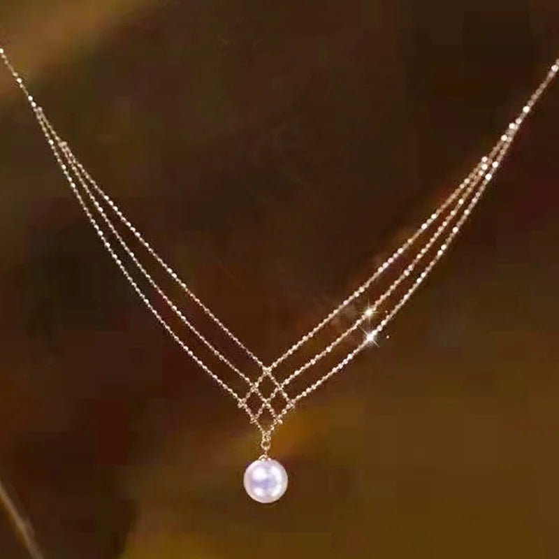 situation — Collana Perla Pizzo™ – Perla Singola su Catenina Dorata Regolabile