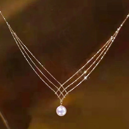 situation — Collana Perla Pizzo™ – Perla Singola su Catenina Dorata Regolabile