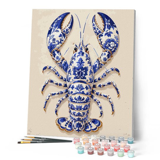 situation — Kit Pittura per Numeri – Aragosta in Stile Delft Blu