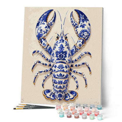 situation — Kit Pittura per Numeri – Aragosta in Stile Delft Blu