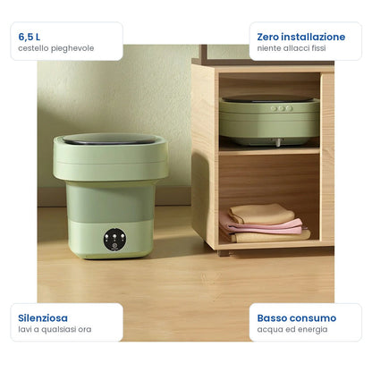Lavatrice pieghevole CompactWash: capacità, silenziosità e zero installazione