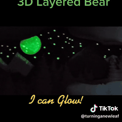 gif — Orso Decorativo in Legno 3D – Foresta Notturna con Luna e Stelle