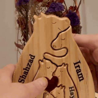 gif — Puzzle Famiglia di Orsi in Legno Personalizzato