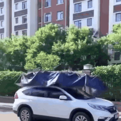 gif — Ombrellone Parasole per Auto 2,4 × 5 m con Telecomando