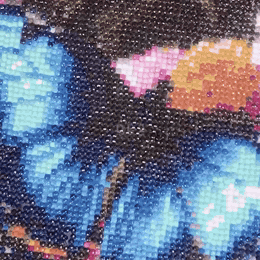 gif — Kit Pittura Diamante 30×40 cm – Farfalla Turchese tra i Fiori Rosa